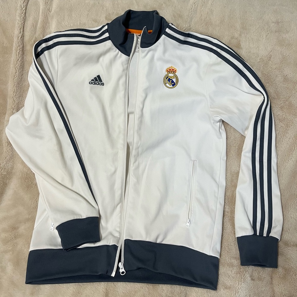 2013-14 Real Madrid Adidas Core Track Top (White)